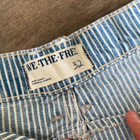 We The Free Blue Striped Flare Jeans - Picture 9 of 12